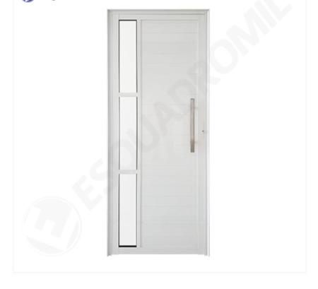 Porta lambril branca com vidro lateral e puxador