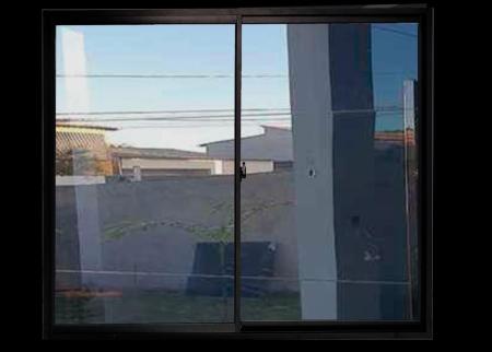 Janela 2 folhas alumínio preto