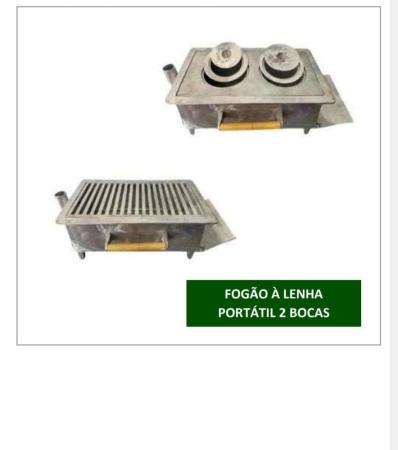 Fogão alumínio dois em um churrasqueira e fogão a lenha